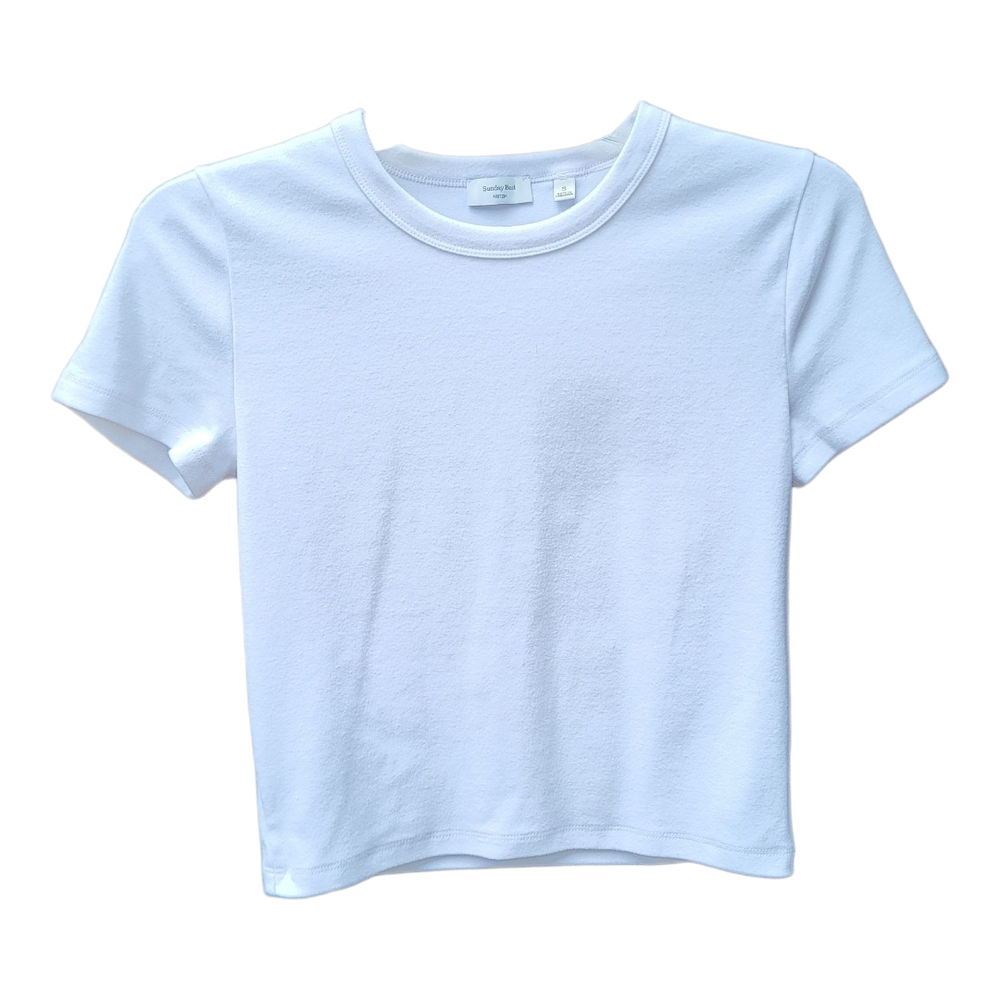 Aritzia Women's Bright White Sunday Best BestHug™ Little Ribbed T-Shirt - Size S